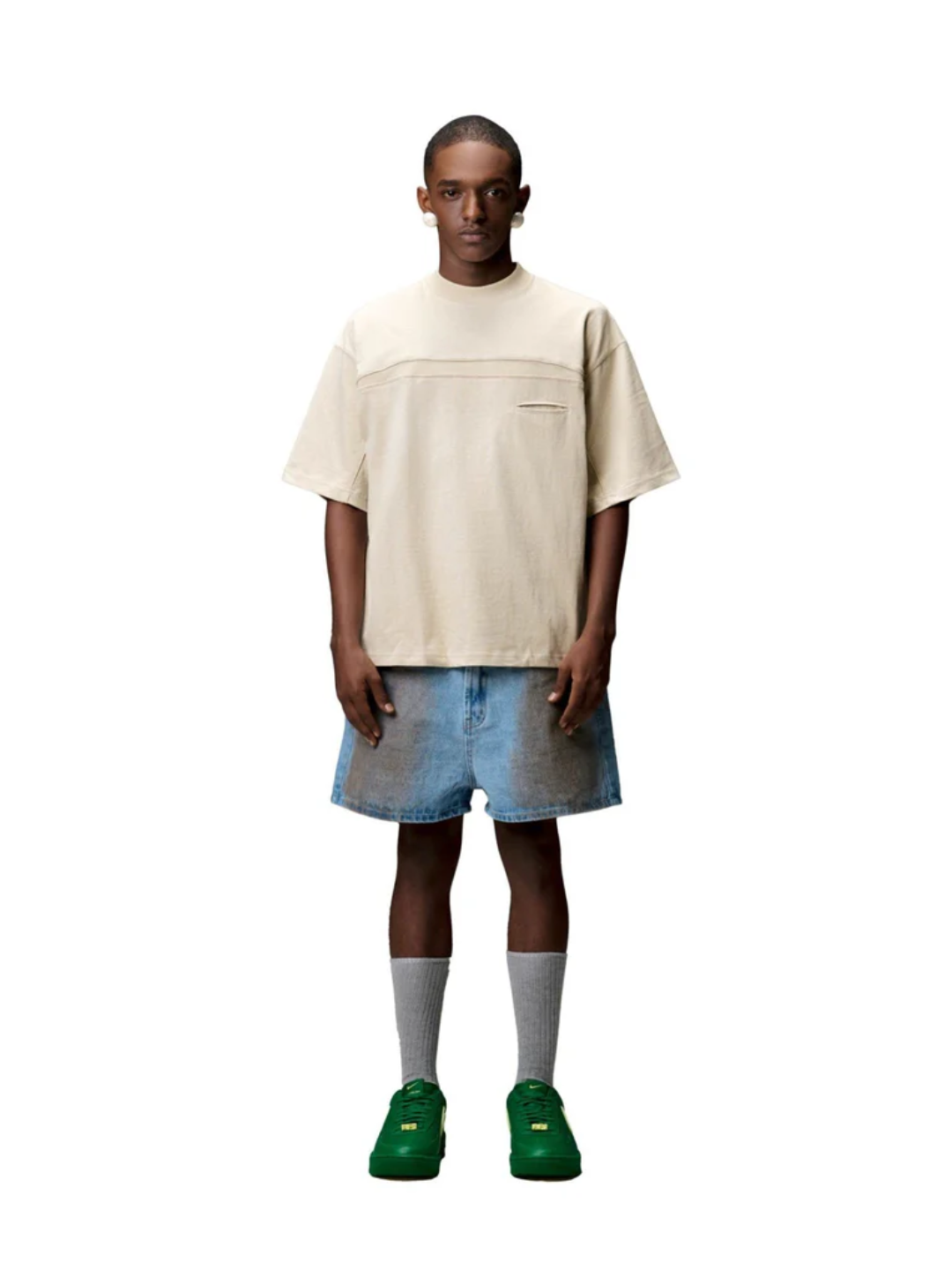 Beige Boxy Fit tee