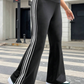 Black Stripe Flare Plus Size Legging
