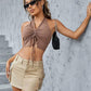 Beige Cargo Twill Skirt