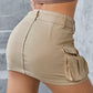 Beige Cargo Twill Skirt