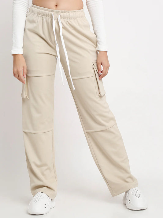 Beige Utility Cargo Pants