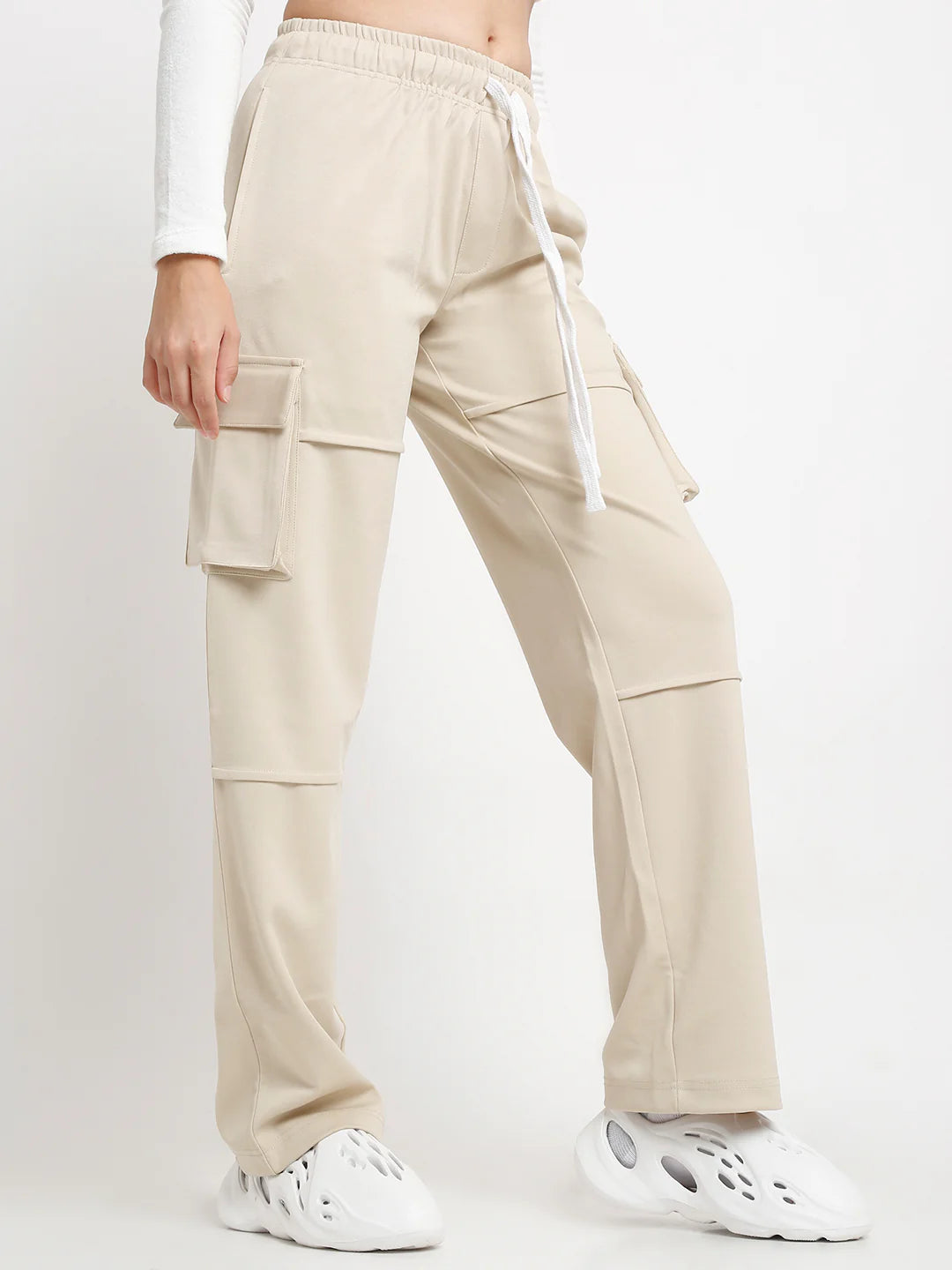 Beige Utility Cargo Pants
