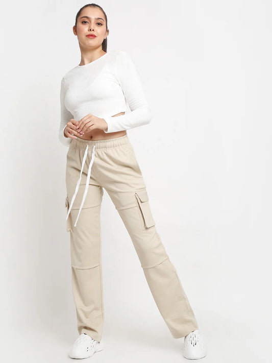 Beige Utility Cargo Pants