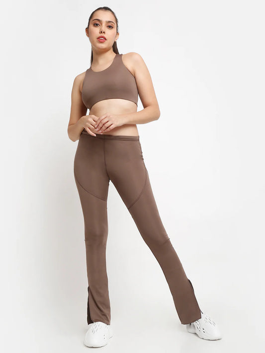 Brown Essential Racerback Sports Bra