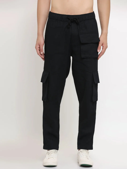 Black Multi-Pocket Cargo Pants
