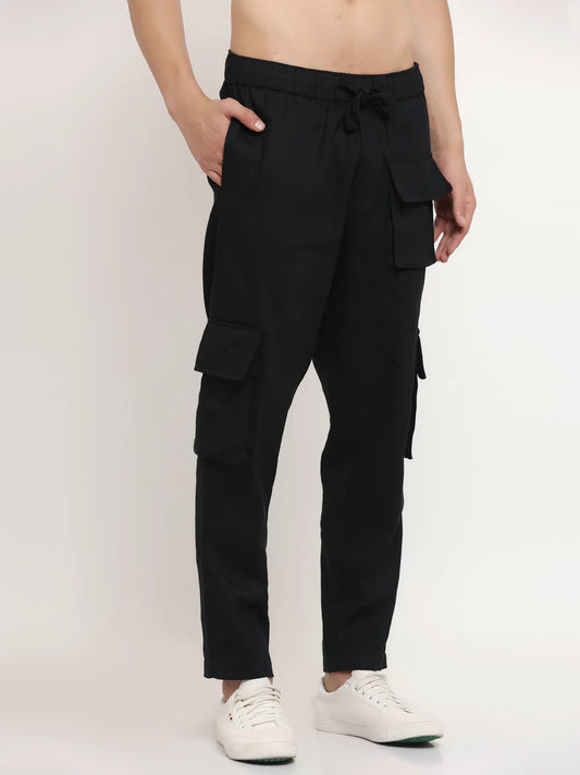 Black Multi-Pocket Cargo Pants