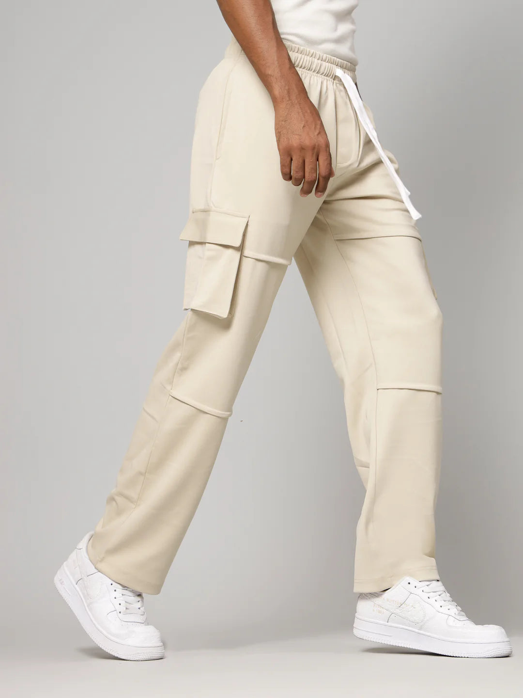 Beige Utility Cargo Pants