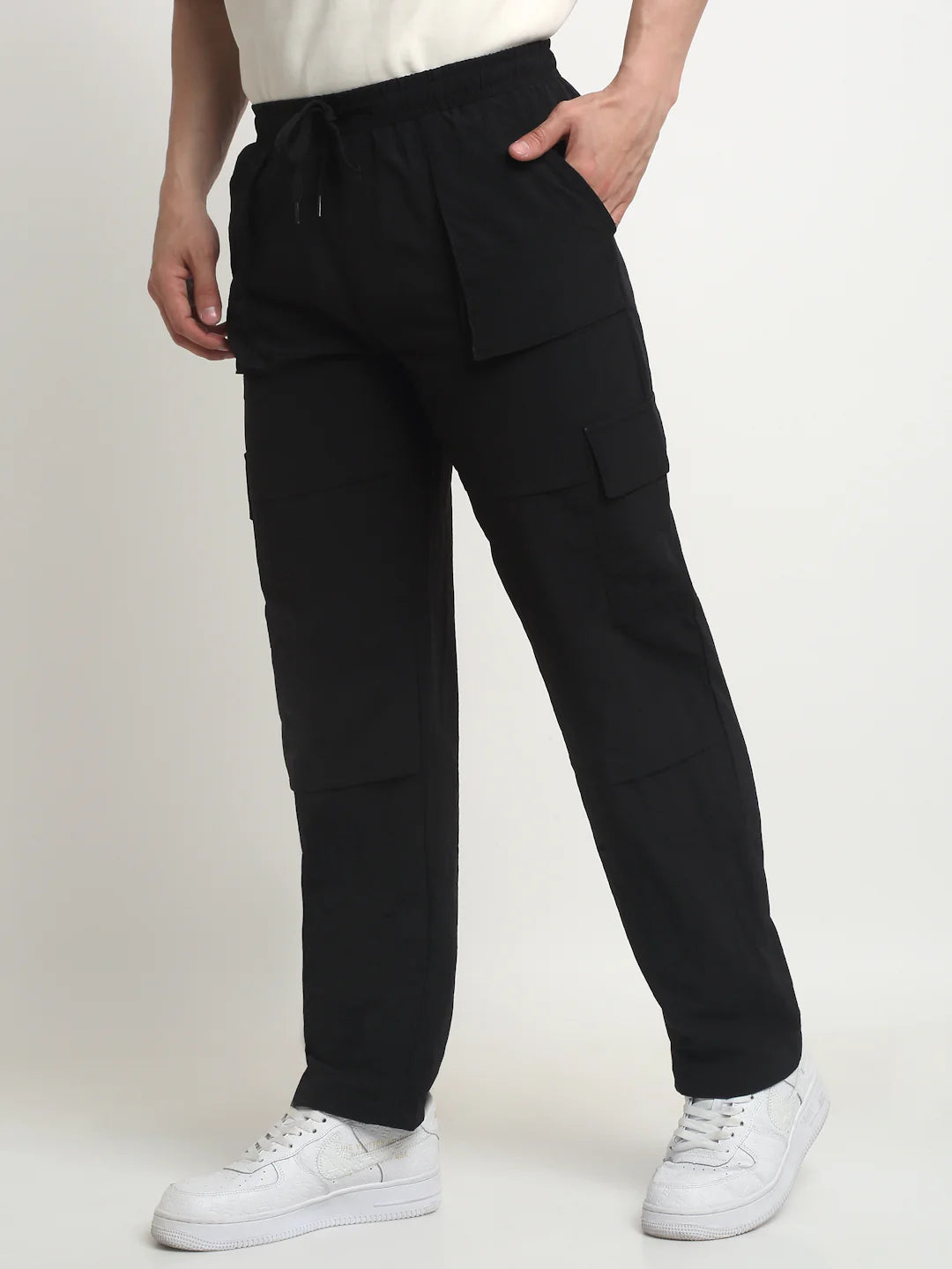 BLACK TECHNICAL CARPENTER CARGO PANTS