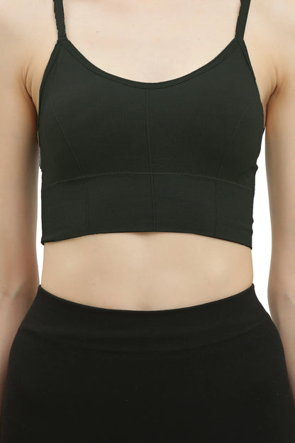 Black Seamless Padded Sports Bra